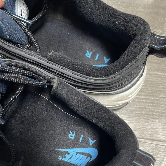 Nike Air Max 97 Black and Blue Sneakers with Air Cushioning - Picture 14 of 14